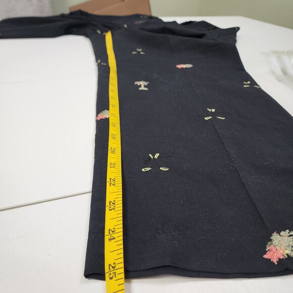 Sag Harbor Womens Vintage Golf Palm Tree Embroidered Trouser Pants Size 8 Black - Picture 10 of 11
